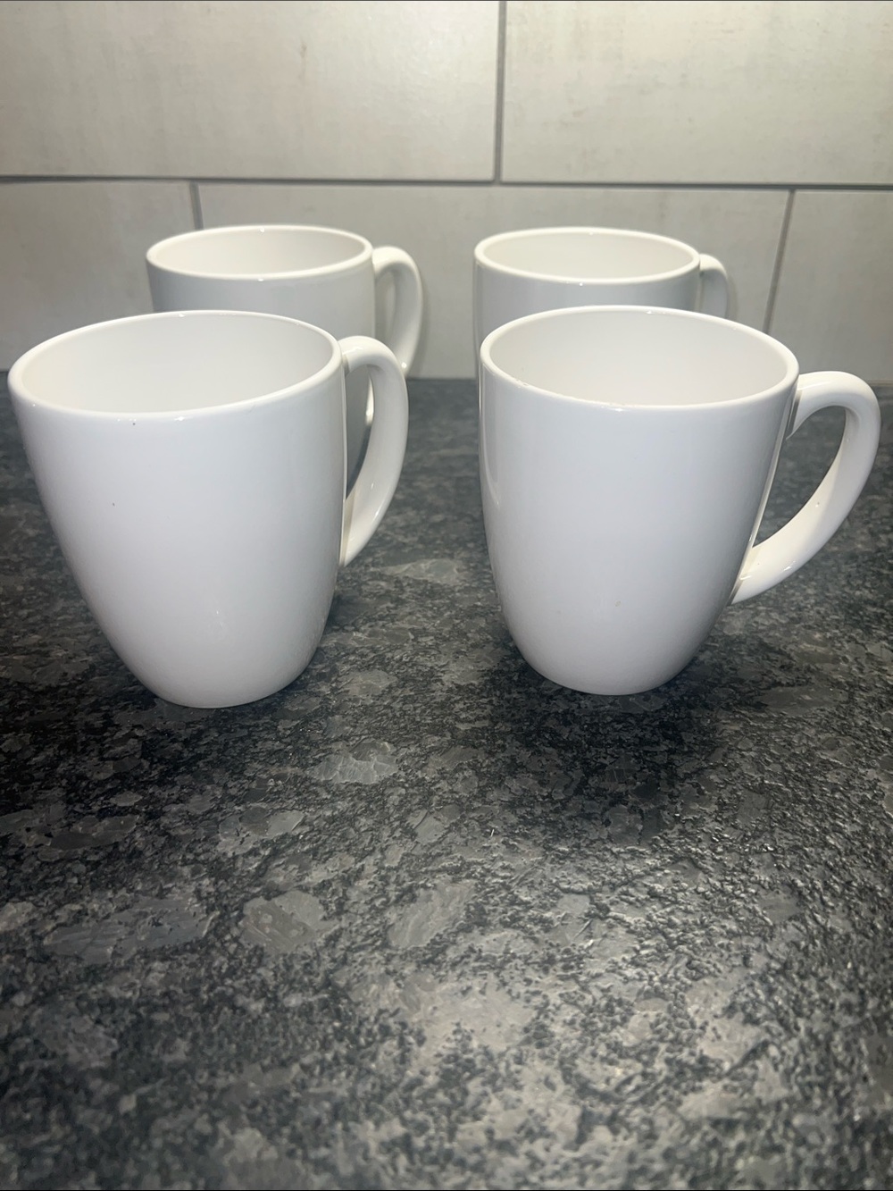 Corelle vintage MCM set of 4 Stoneware Coffee Mug. Winter Frost. Exc condition